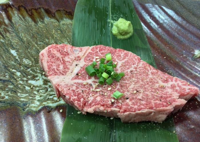 Close up image of a steak of wagyu