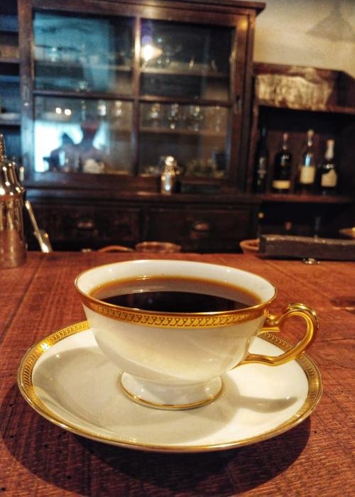 A gold-plated cup of coffee from Kabuki coffee shop in Tokyo,