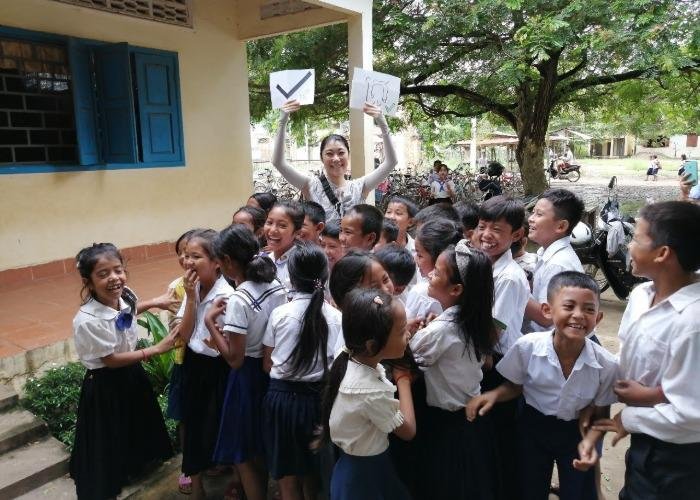 Outdoor classroom in Cambodia