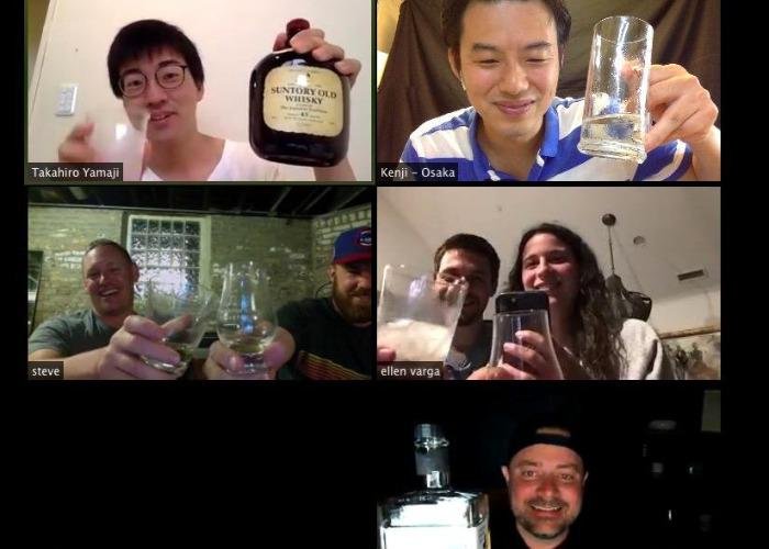 Screenshot of participants during online whisky experience