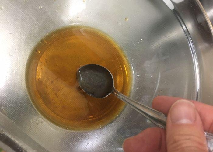 Takosu liquid in a bowl