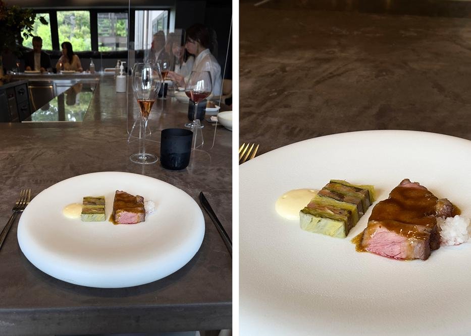 Images of the sixth course, pork and spiced terrine