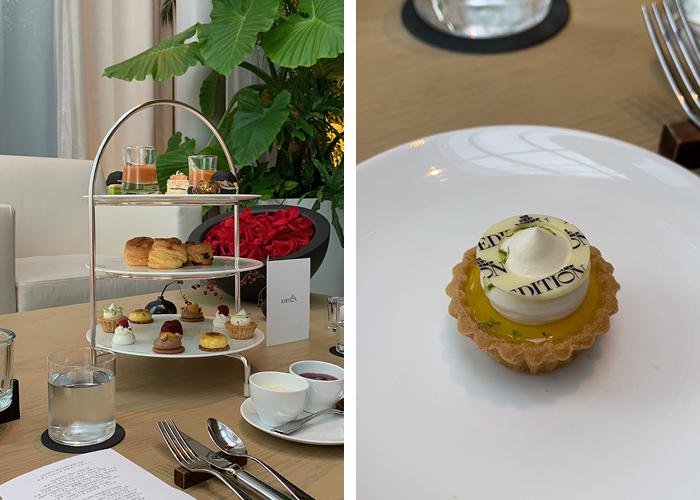 Images showing the contents of the afternoon tea at Toranomon Edition