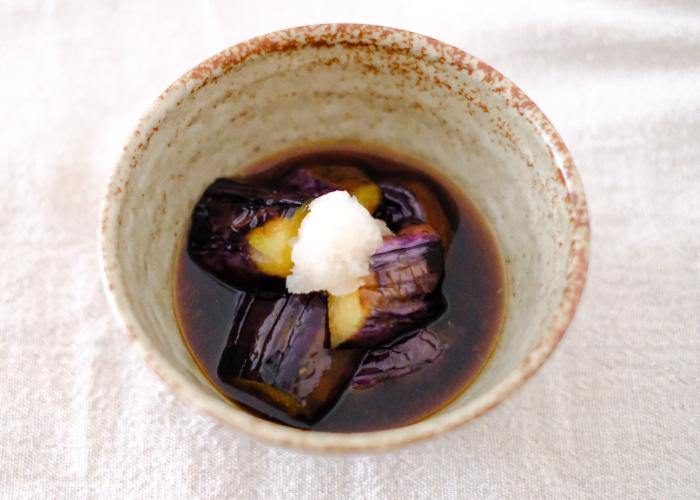 Simmered Japanese eggplant dish