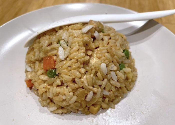 Japanese fried rice shaped on a plate