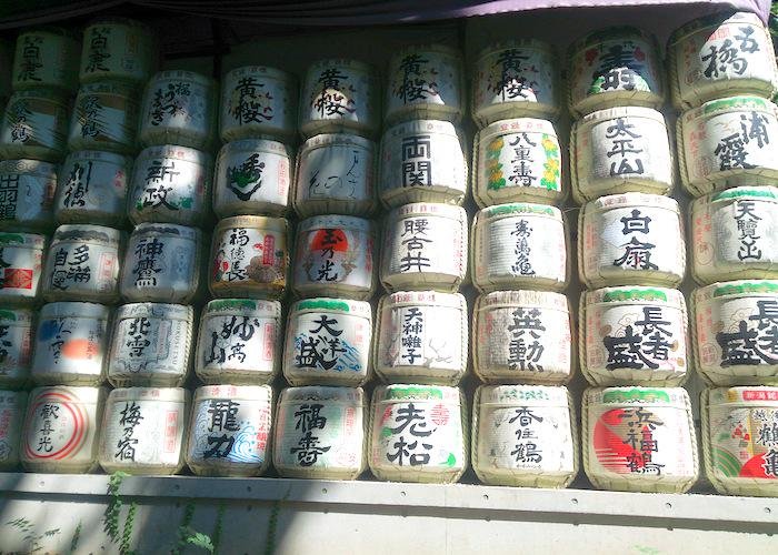 Sake barrels at Meiji Shrine near Yoyogi Park