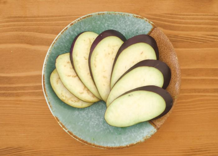 Sliced eggplant