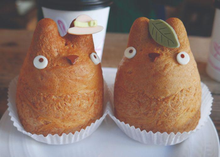 Cream puffs shaped into designs inspired by Studio Ghibli's Totoro character