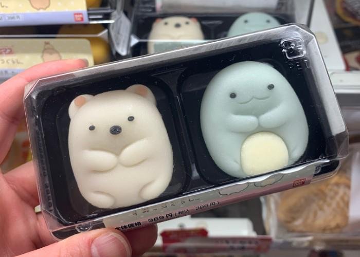 Cute sumikko gurashi character shaped sweets from Family Mart