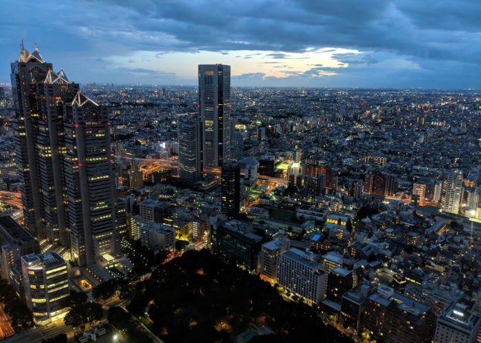 City view in Japan at night