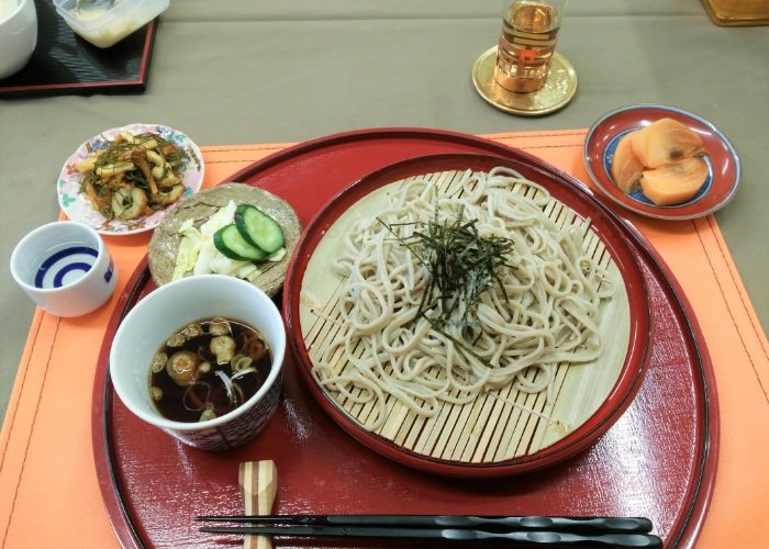 Handmade soba noodles made during a cooking class in Tokyo