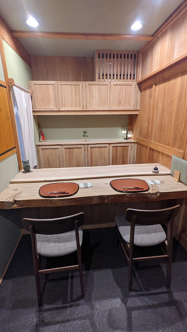 Cozy wooden dining nook in a minimalist restaurant