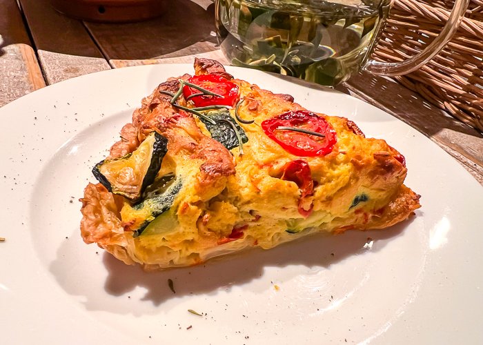 Vegan quiche on a plate