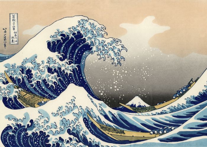 A print of Hokusai's Great Wave