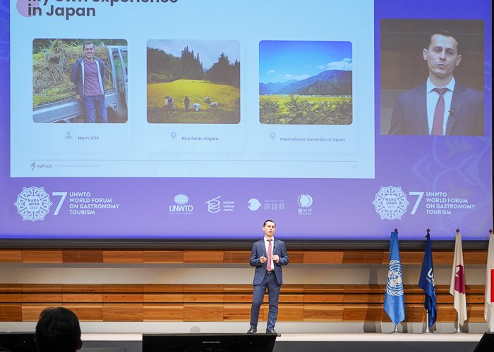 Serkan Toso speaks at the 3rd UNWTO Global Gastronomy Startup Competition