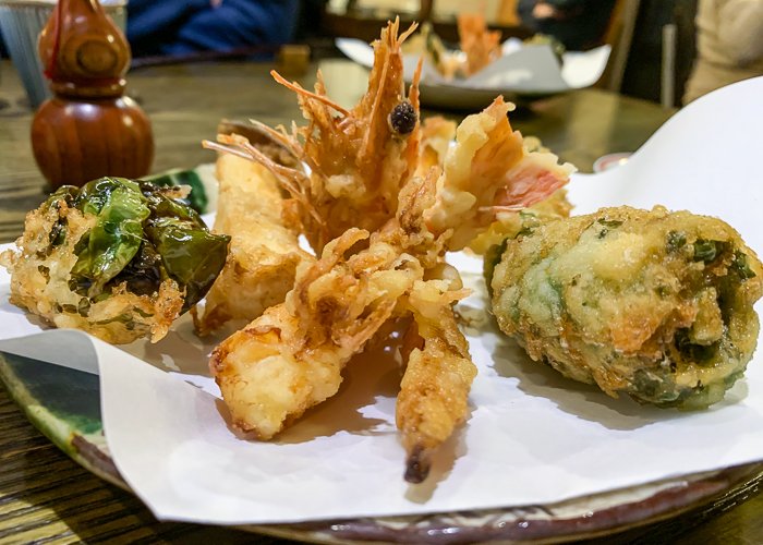 a variety of tempura