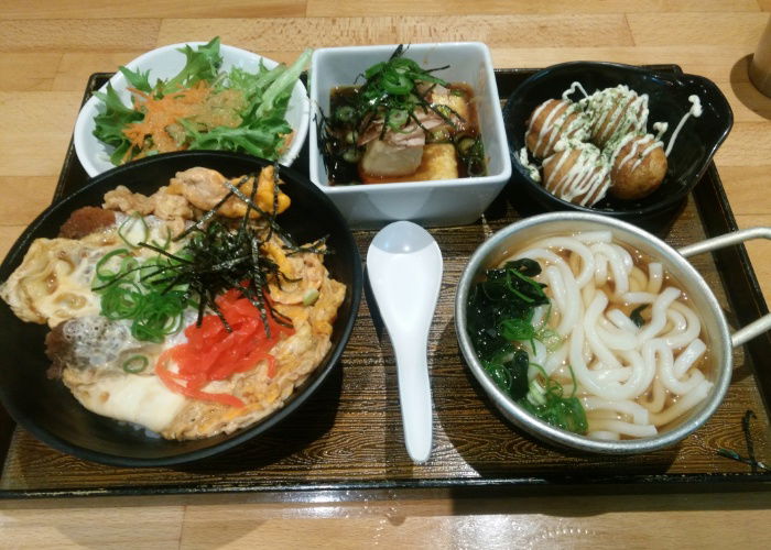 Tray of Japanese food in Kyoto