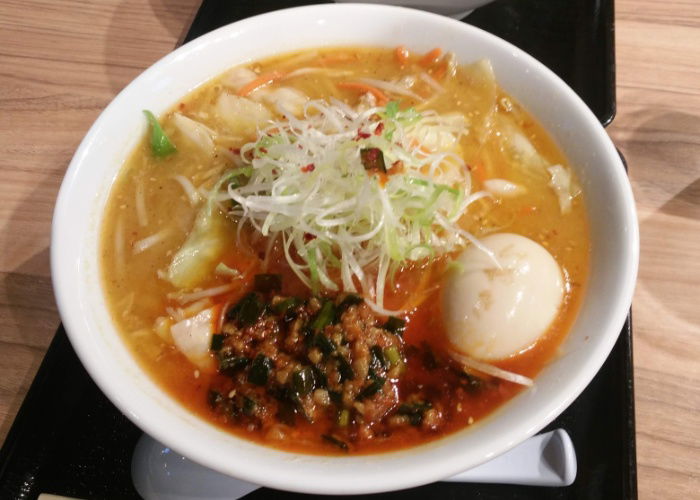 Bowl of miso butter ramen from Hokkaido in Japan