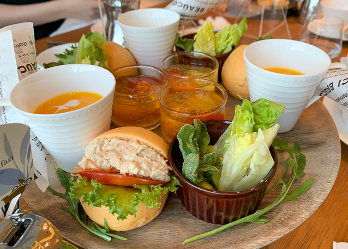 A random assortment of food at a vegan afternoon tea