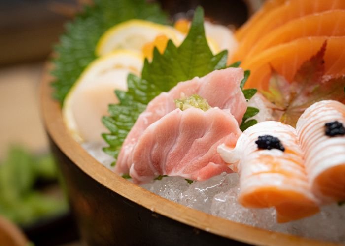 a sashimi set featuring richly fatty ootoro