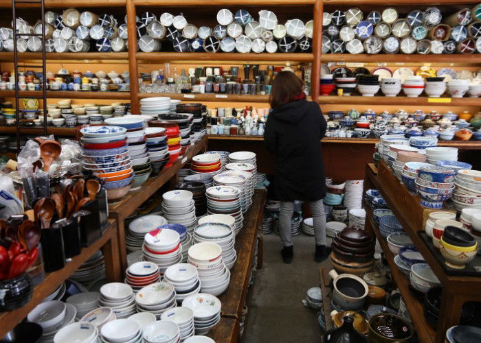 Japanese ceramic tableware store Kappabashi area of Asakusa in Tokyo, Japan