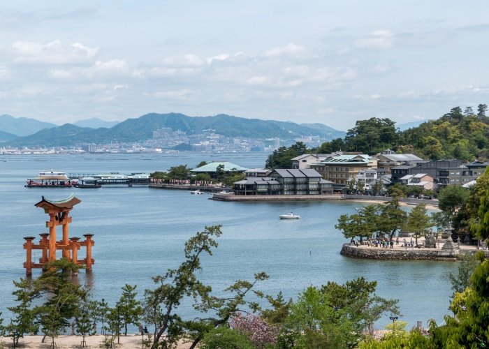 View onto Miyajima Island on the Seto Inland Sea near Hiroshima
