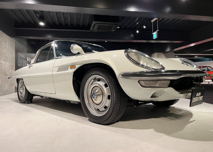 White retro Car at Mazda Museum 