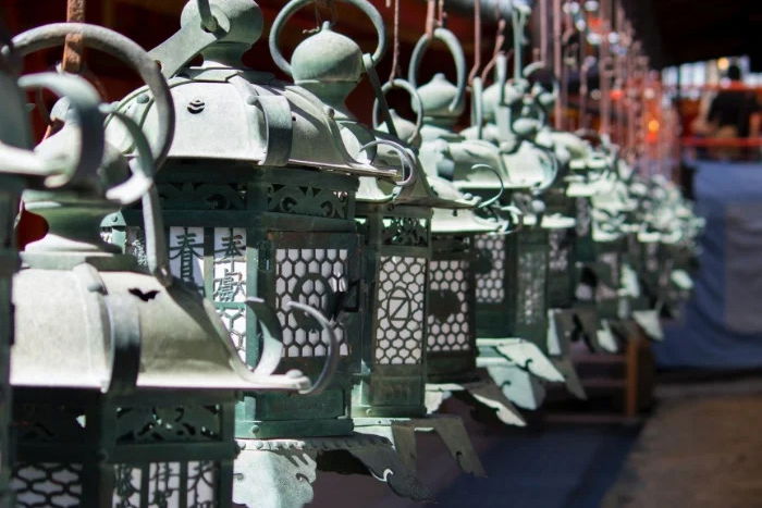 Lanterns hanging at Kasuga Taisha Shrine in Nara