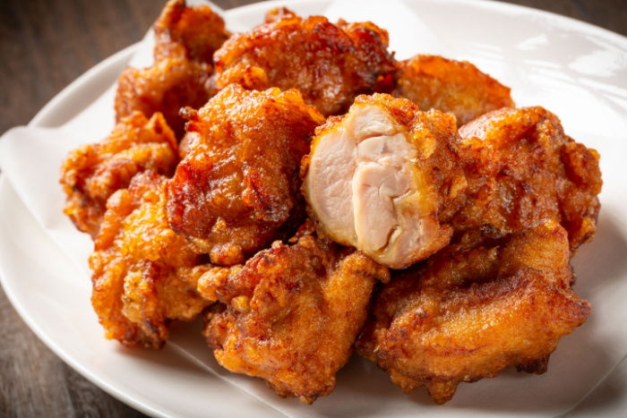 Hokkaido style karaage zangi heaped on a plate