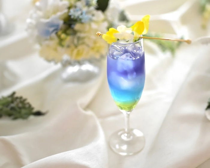 Colorful tea mocktail in Tokyo