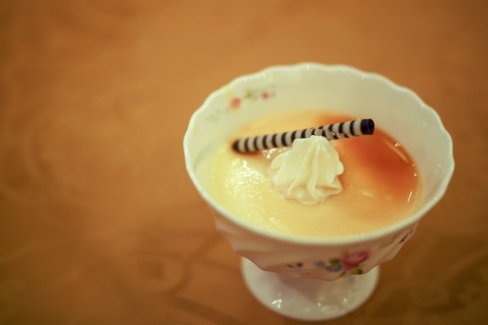A bowl of Japanese purin