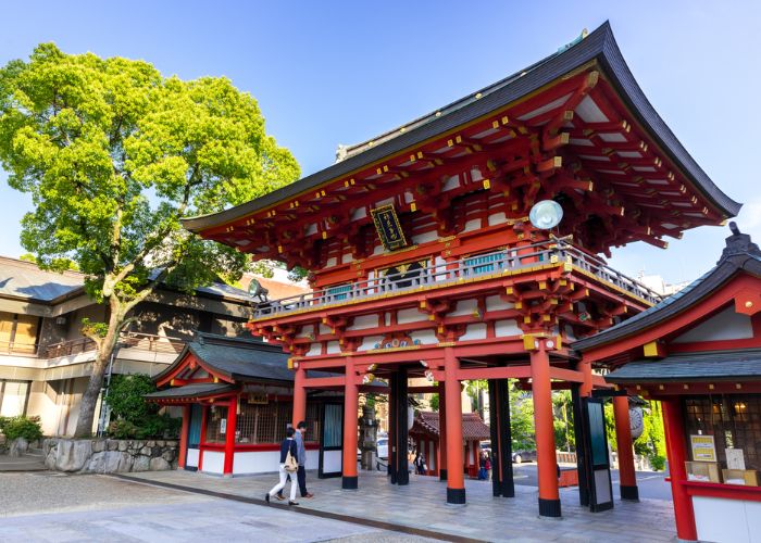 The main gate of Ikuta Shrine in Kobe