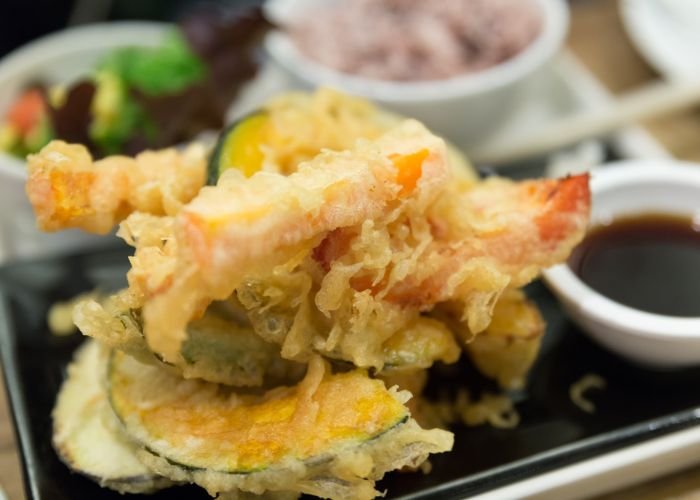 A plate of Japanese tempura