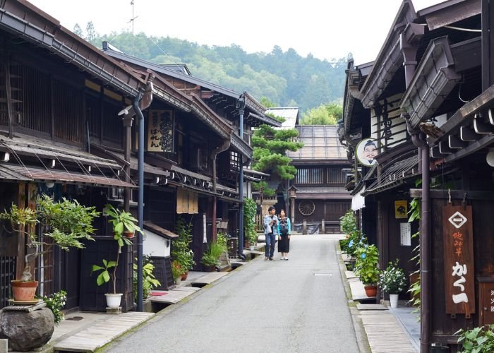A photo of an Edo-era street in Takayama, Japan.