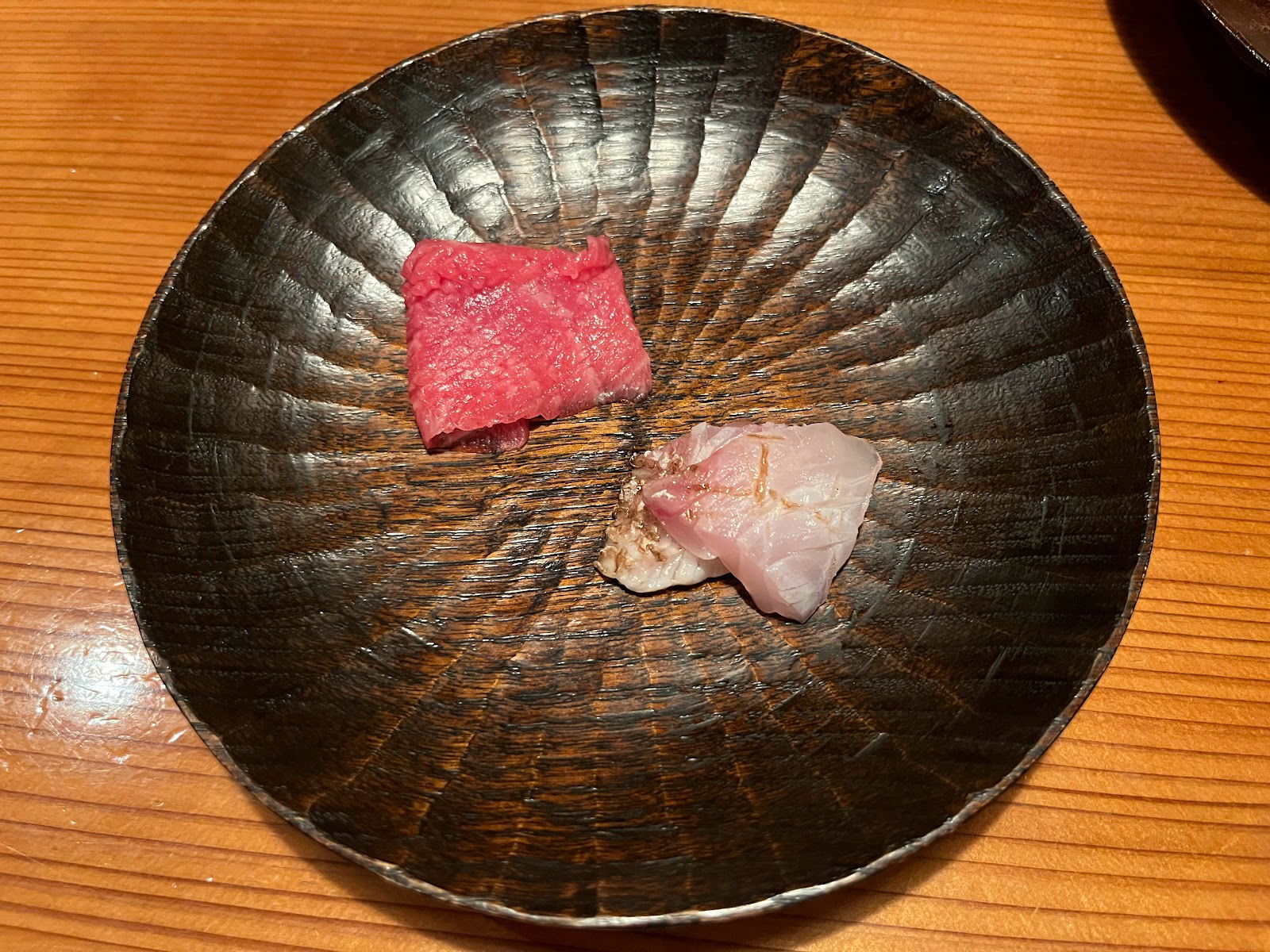 A small plating of fresh sashimi at Sushi Shin.