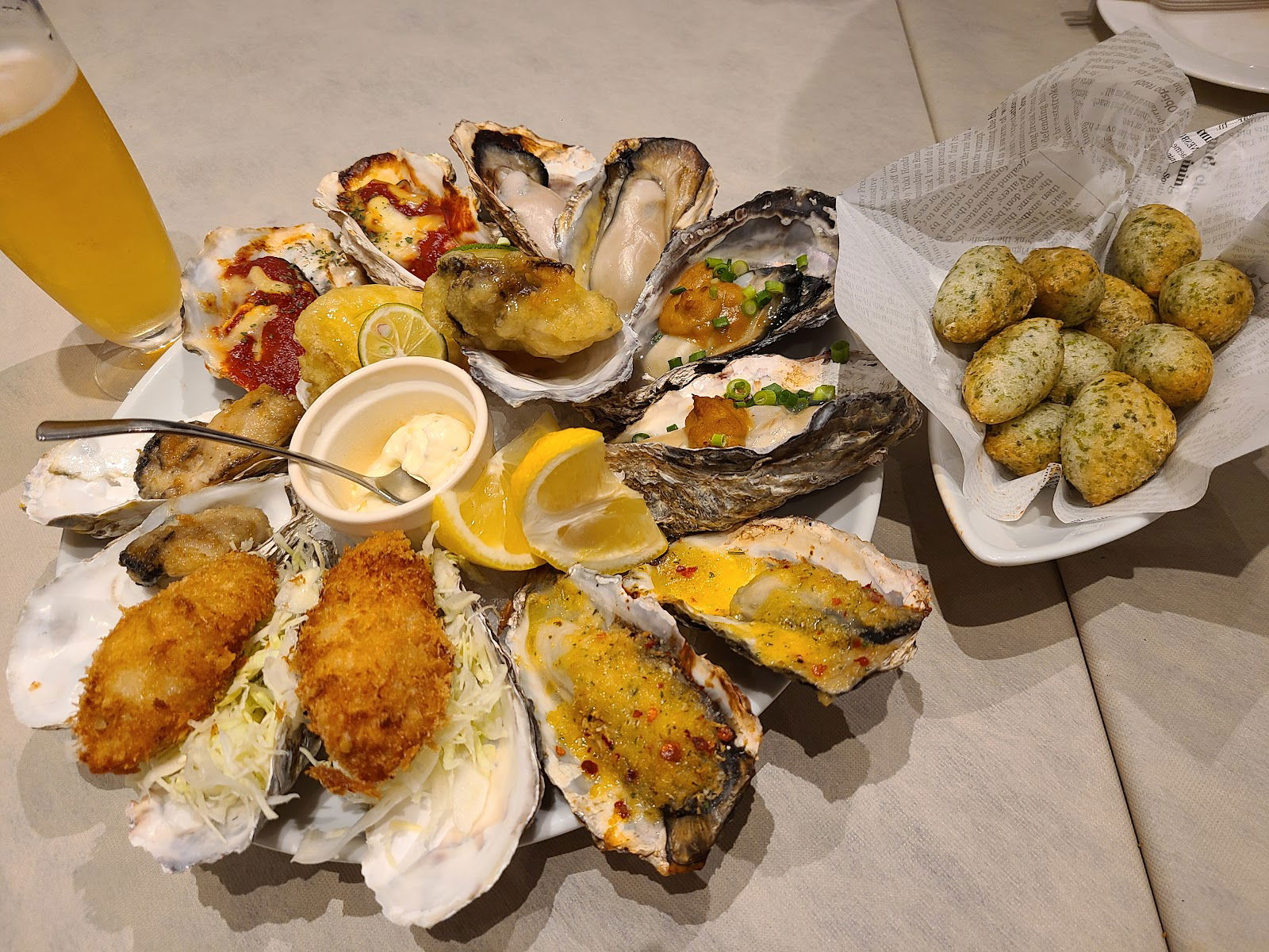 A premium platter of oysters served in different ways at Emit Fishbar.