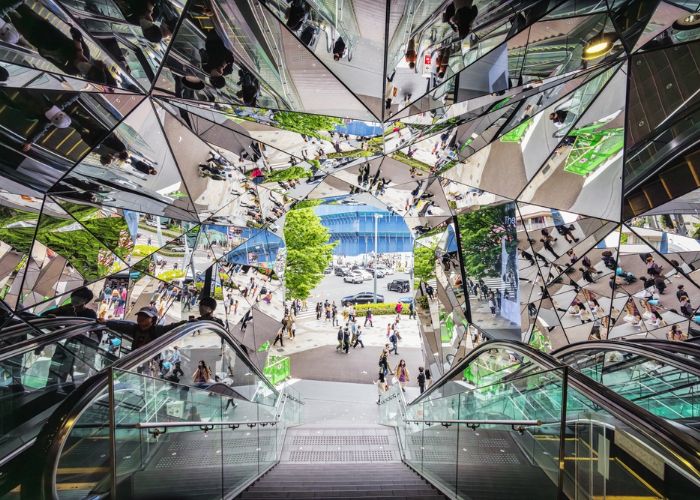 The entrance of Tokyu Plaza Harajuku Omotesando in Tokyo