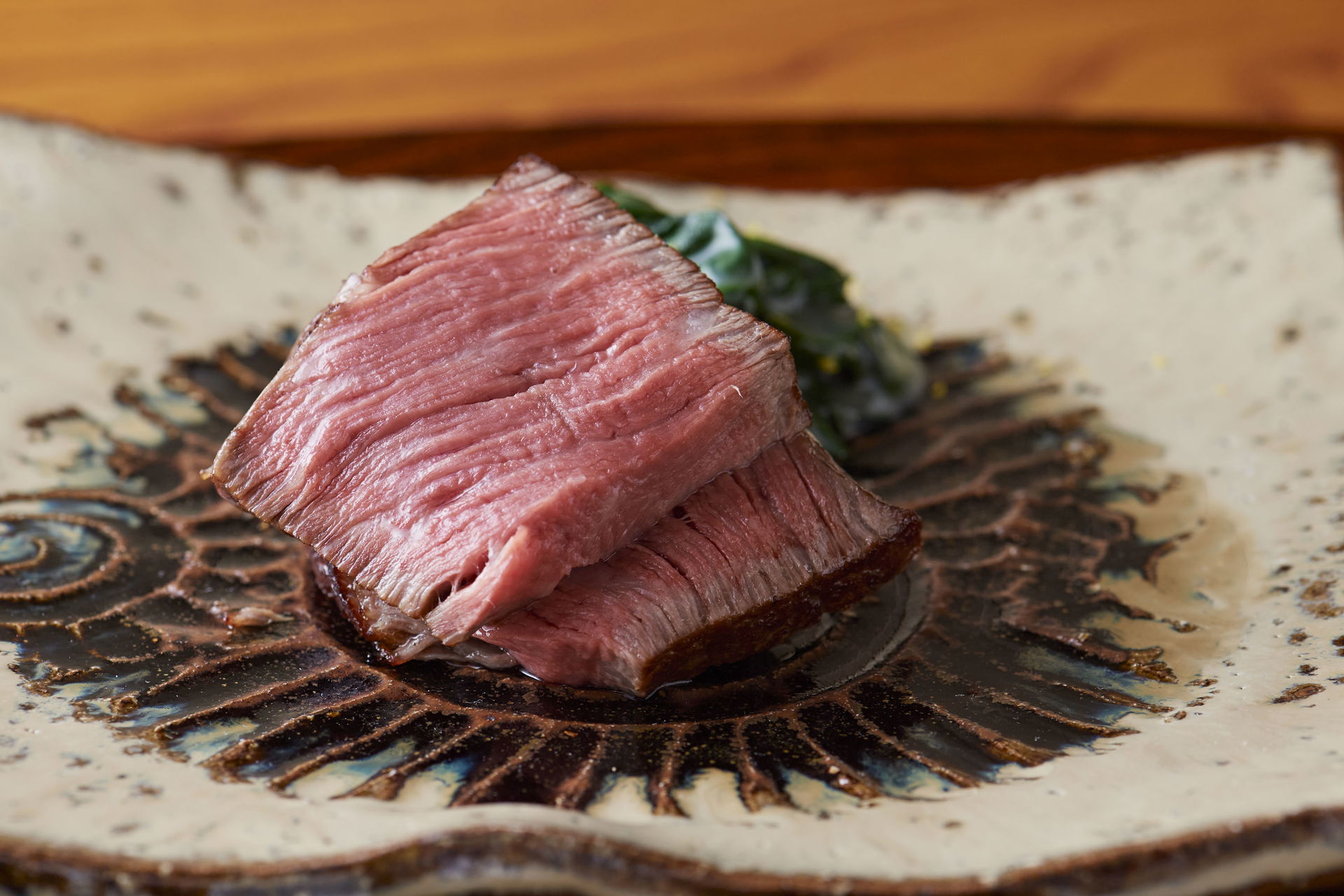 Two luxurious slabs of wagyu beef, presented beautifully at Oniku Karyu.