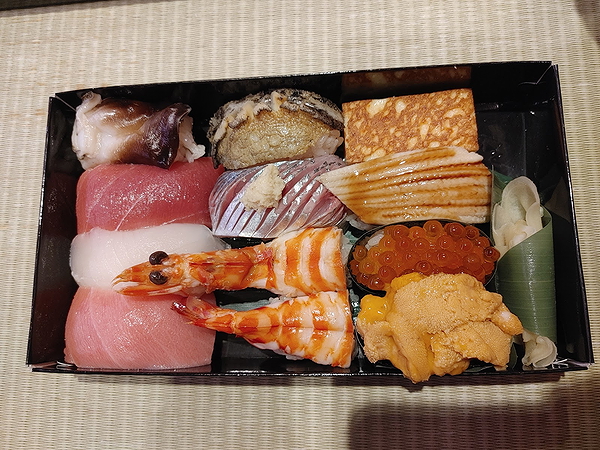 Assorted sushi platter with fresh seafood and rice