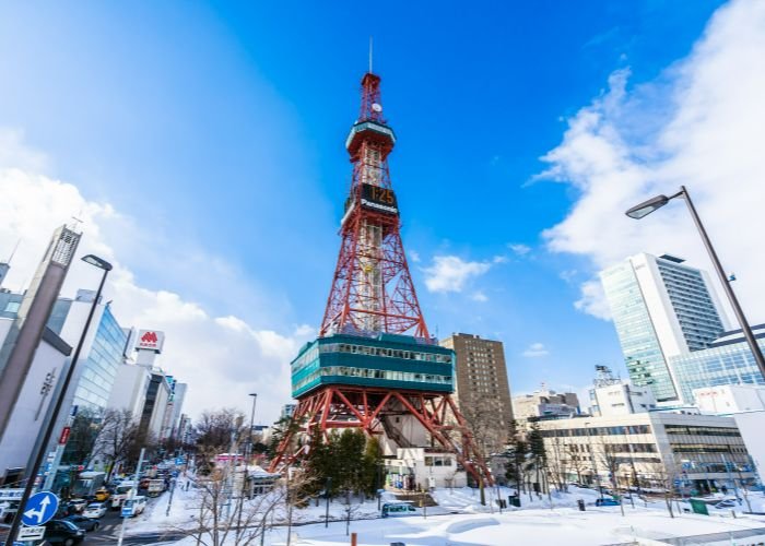 Sapporo TV Tower on a sunny winter's day in Sapporo.