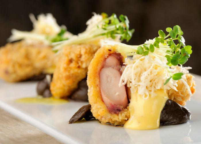 Tempura dish at a restaurant in Japan.