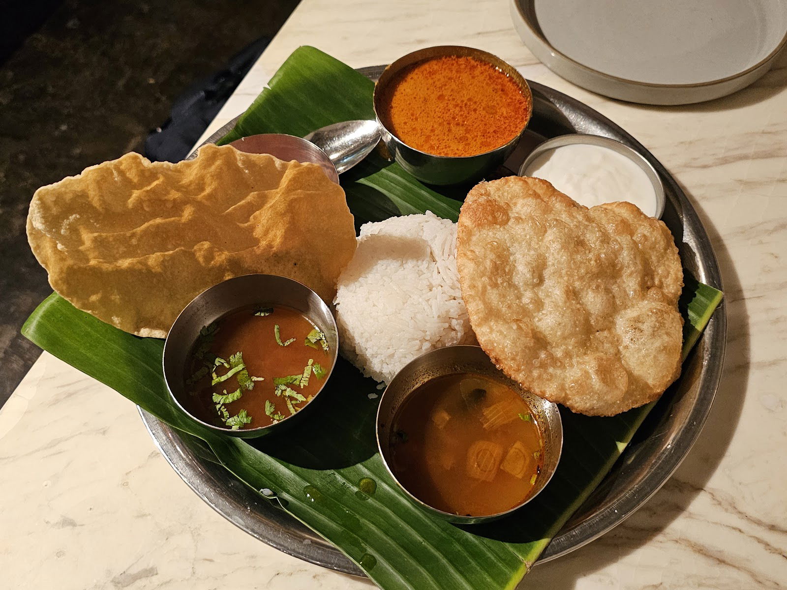 A curry set served at Santosham.