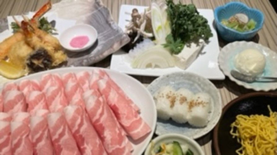 Traditional Japanese course menu with sashimi and tempura