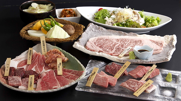 Assorted Wagyu beef dishes elegantly plated for a gourmet dining experience.