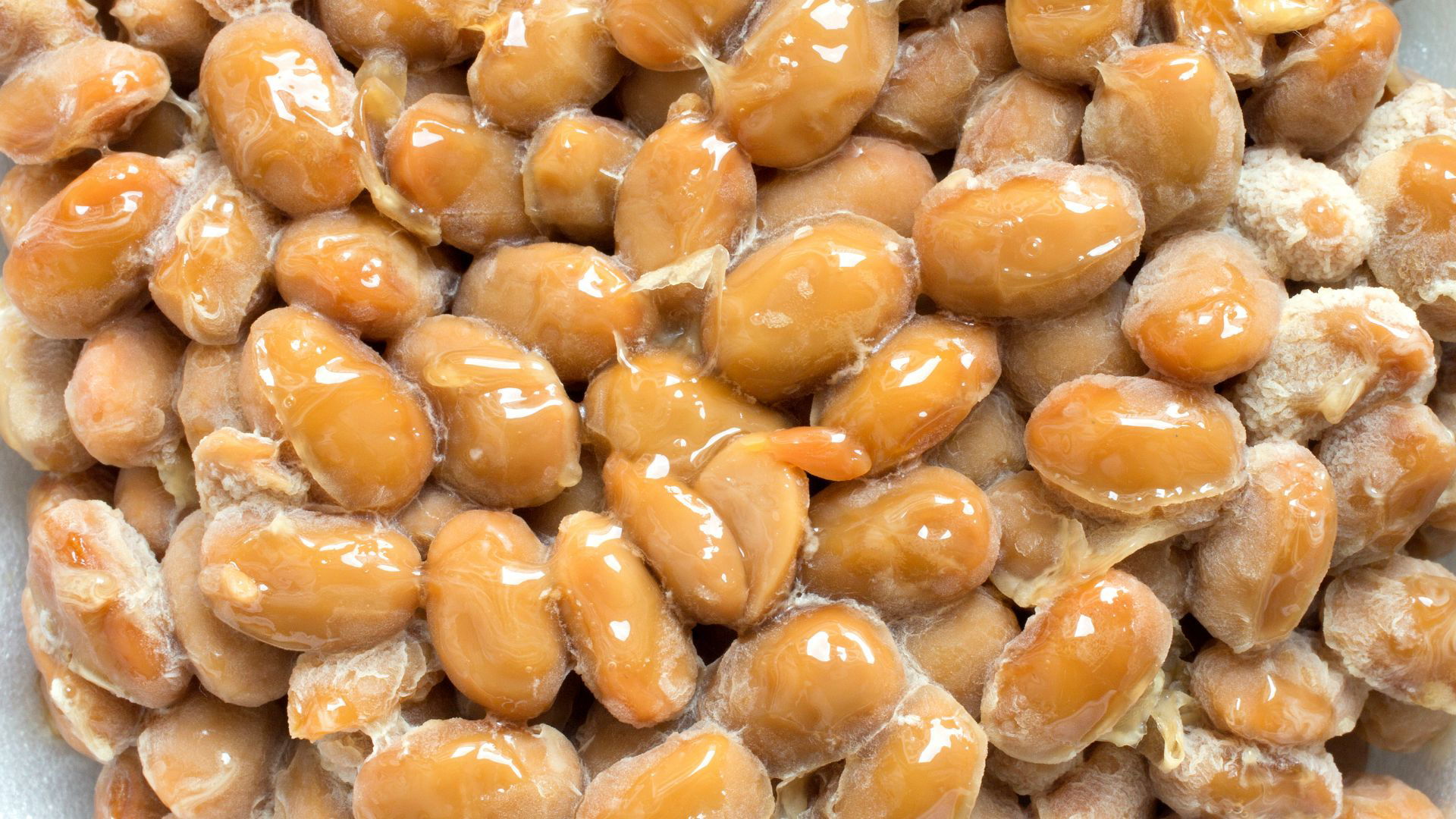 Close-up of sticky fermented soybeans for authentic Japanese cuisine