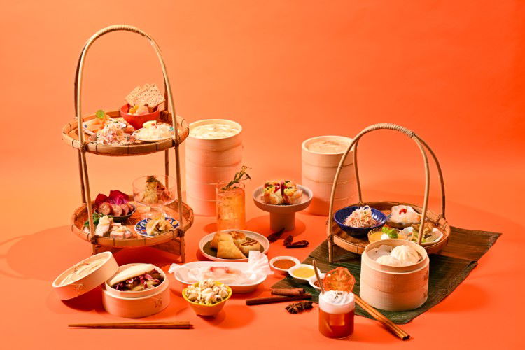 The Asian-inspired afternoon tea course of THE 5th by SUMADORI-BAR, presenting dim sum, dumplings and more.