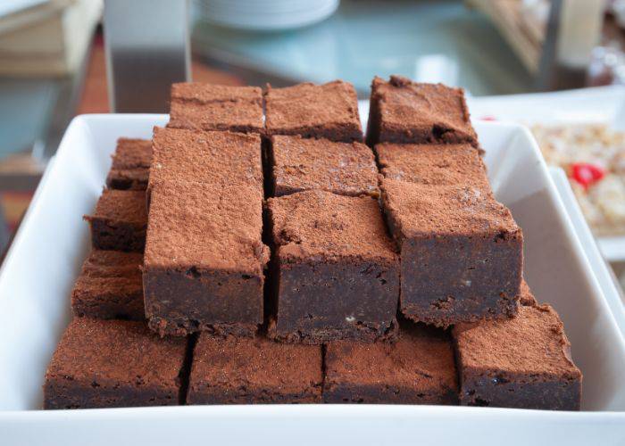 Cut squares of Royce' Chocolate's nama-choco