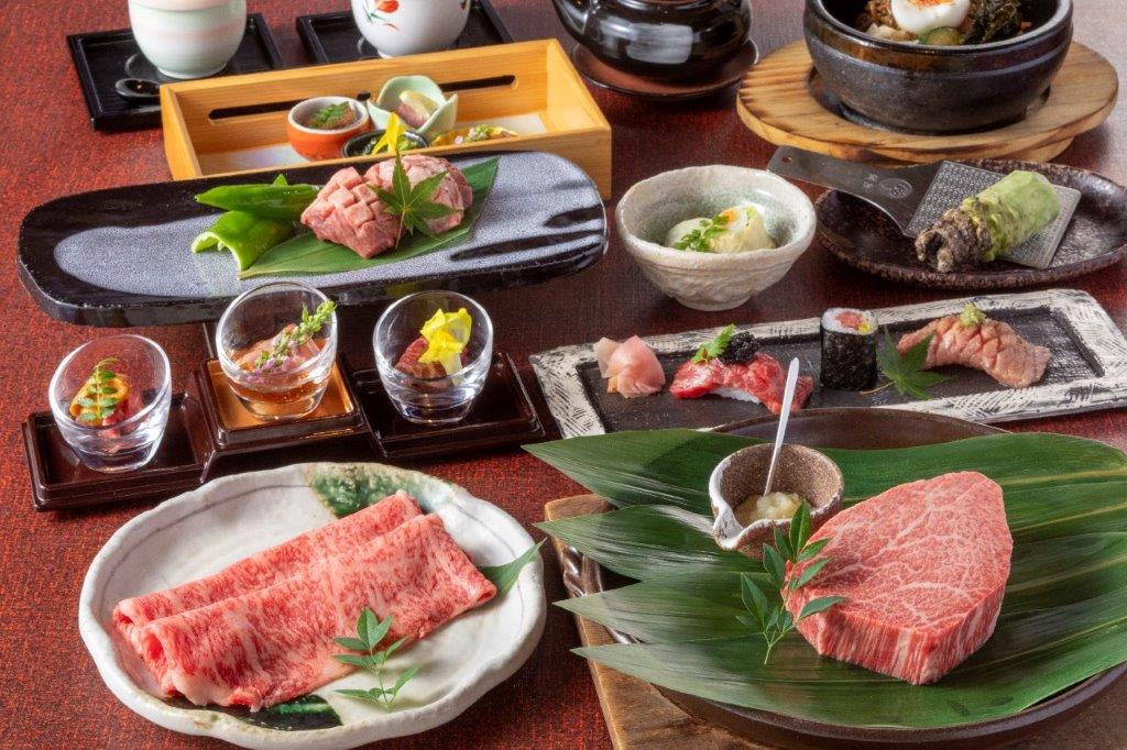 Wagyu beef, served a variety of different ways at Kyoyakiniku Hiro Yasakatei.