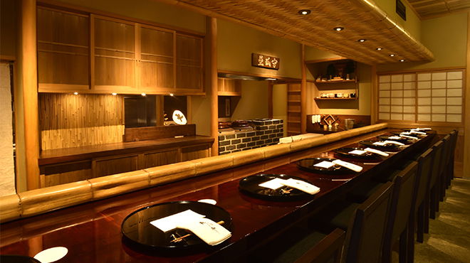 The chic interiors of Nara Nikon, featuring stylish counter seating.