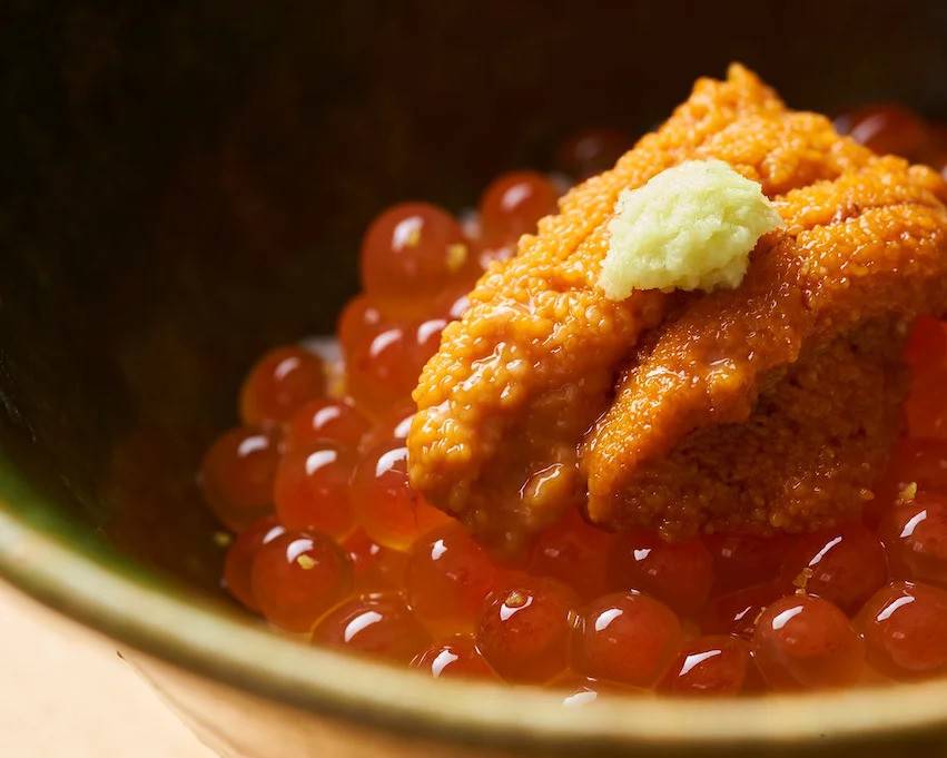 A closeup of a fish dish at Tokyo sushi restaurant, Sushi Tenkawa